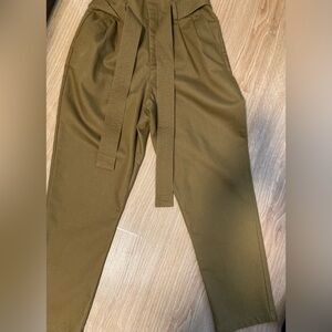Green wide leg ankle pants